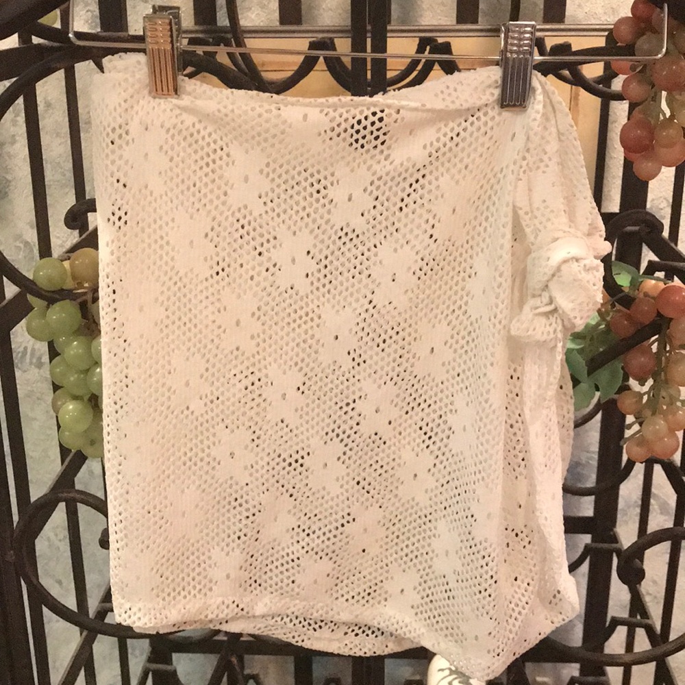 Bikini Cover-Up! White. Floral Pattern on Material